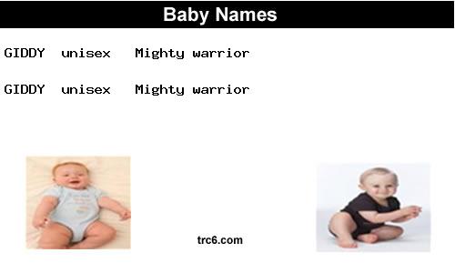 giddy baby names
